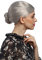 WIG ME UP - 90910-ZA68A Perücke Damen Damenperücke Karneval Fasching Oma Großmutter Gouvernante grau Dutt