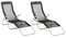 Nexos Trading Gartenliege 2er Set Bäderliege 160x48,5x100 cm Textilene 5kg Armlehne Stahlrahmen Relaxliege klappbar Kippliege bis 100 kg belastbar wetterfest pflegeleicht Farbe wählbar (schwarz)