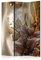 murando Raumteiler Lilien Abstrakt Foto Paravent 135x172 cm beidseitig auf Vlies-Leinwand Bedruckt Trennwand Spanische Wand Sichtschutz Raumtrenner braun beige Gold a-C-0054-z-b