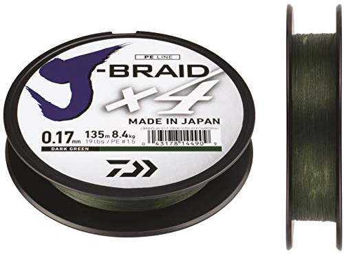 DAIWA J-Braid X4, geflochtene Angelschnur, dunkelgrün