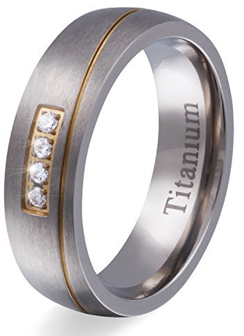 1 schöner Titanring, Ehering Verlobungsring mit gratis Gravur-52 (16,5)