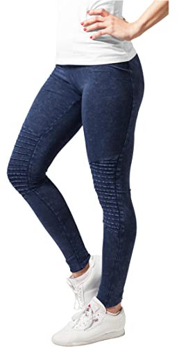 Urban Classics Damen Ladies Denim Jersey Leggings, Indigo, L