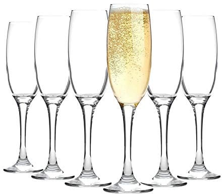 Argon Tableware 24x 220ml Champagne Flutes - Classic Range - Modern Style Dishwasher Safe Celebration Glass Drinking Flutes for Champagne, Prosecco, Sparkling Wine