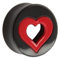 eeddoo Flesh Tunnel rotes Herz Schwarz Kunststoff 14 mm