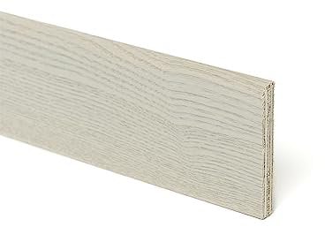 TWE - Tucci Wood Essence Battiscopa Legno Spazzolato Frassino per Interni Made in Italy Resistente a Lavaggi al 100% Battiscopa Tinto Grigio Confezione x1 (10x70x2400) mm