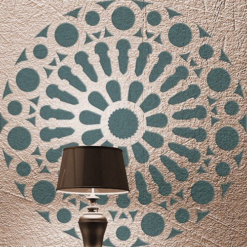 TODO-STENCIL Alle Stencil Home Decor Rosette 005 Mandala, Maße: Stencil – Design 50 x 50 cm 48 x 48 cm