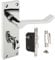 HANDLESTORE Victorian Scroll Bathroom Door Handle - Lock Options - Polished Chrome (Handle + 63mm Lock)