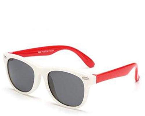 Boolavard Flexible Kinder Sonnenbrille Polarized Kind Baby Safety Coating Sonnenbrille UV400 Eyewear (Weiß Rot)