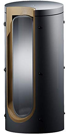 Sattie Pufferspeicher 1000 Liter mit Isolierung - Heizungspufferspeicher - Warmwasserspeicher - Grün - Rund - Kunststoff oder Metall