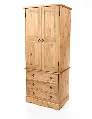 Core Products Corona Waxed Pine 2 Door, 3 Drawer Wardrobe