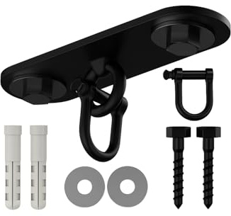 PUNCH BAG CEILING HOOK by Athletics Gear | 18-guage Heavy Duty Bracket, 5” Long, 2 Fixing Holes with D-Shackle Swivel & Fixings (5 Ceiling Hook)