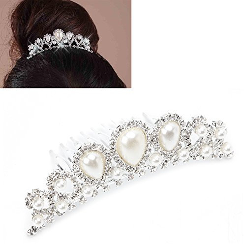 Manman Bridal Crown Schmuck Vintage Brautschmuck Strass Silber Krone Brautschmuck Faux Pearl Hair Clip Tiara