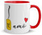 Kembilove Tazas de Desayuno para Parejas – Taza de Café Rojas con Mensaje Te Amo – Regalos Originales para Regalar en San Valentín, Cumpleaños – Tazas de 350 ml