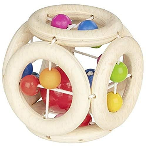 Goki 765980 Würfel und Plüschringe, Beige
