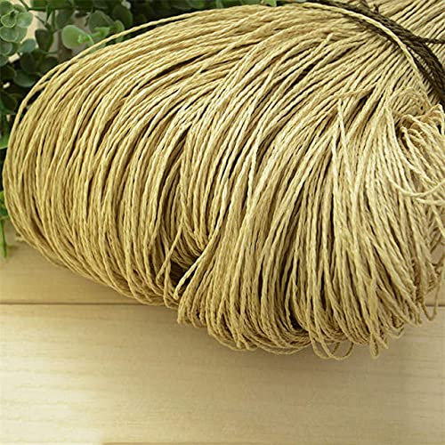 LINGP 600 Meter 500g Natürliches Bast-Strohgarn Für Handstricken Häkeln Sommerhut Handtasche Kissen Körbe Strickmaterial DIY Handwerk