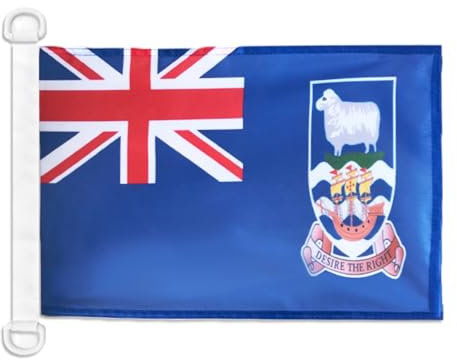 AZ FLAG - Drapeau îles Malouines - 45x30 cm - Pavillon Nautique Îles Falkland Spécial Bateau Et Extérieur En Maille Bloquée Avec Anneaux Plastiques Intégrés - 30g