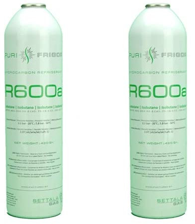 2 ENVASES GAS R600 ISOBUTANO REFRIGERANTE 420gr