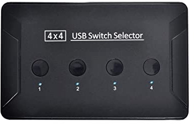 Cablecc KVM USB 3.0 Switch Selector de 4 puertos PC que comparten 4 dispositivos para teclado y mouse y escáner de impresora