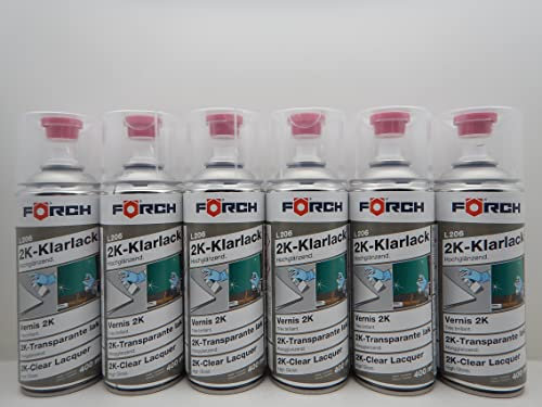 Förch 2K KLARLACK L206 LACK SPRAY SPRAYDOSE DOSE HOCHGLÄNZEND 400ML (6)