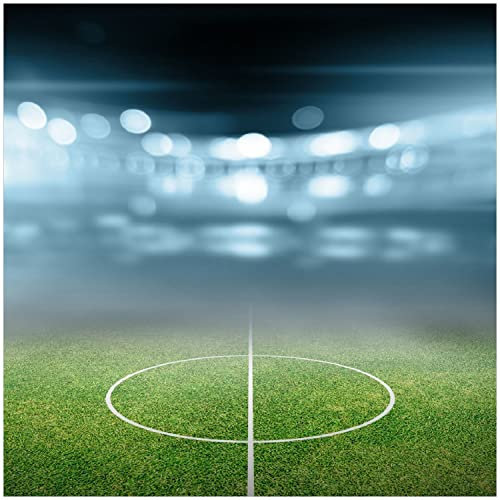 Wallario Memoboard aus Glas mit Motiv, Magnet-Tafel in 50 x 50 cm in Premium Qualität Fußball Stadion Mittellinie II