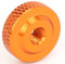 10 Stück Rändelmutter, Orange Befestigungsmuttern flache Form Mutter Aluminiumlegierung Gewindemutter M4x14x5 Handfeste Muttern