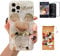 Hosiss Cartoon Case for iPhone 14 Pro Max 6.7 with HD Screen Protector, Mickey Mouse with Quicksand Cell Phone Holder Strap Soft TPU Shockproof Protective for Girls Women