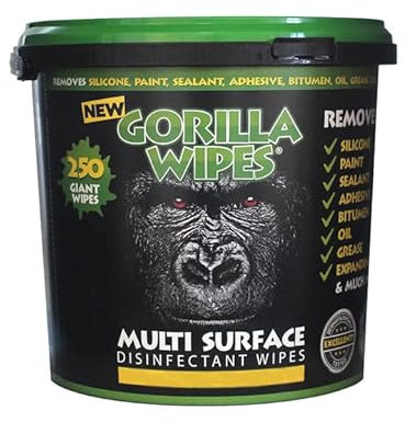 Gorilla Wipes Green Antibacterial Multi-Surface Disinfectant & Degreasing Wipes - Bucket Of 250 Hand Wipes