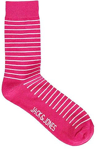 JACK & JONES Jackay-Calzini a Righe Noos, Rosa Yarrow, Taglia Unica Uomo