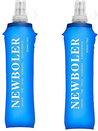 EHOTER 2 Pièces Gourde Souple Flasque Running Gourde Souple Pliable Réservoir Poche Hydratation Flacon Bouteille d'eau pour La Course à Pied Camping Randonnée Vélo