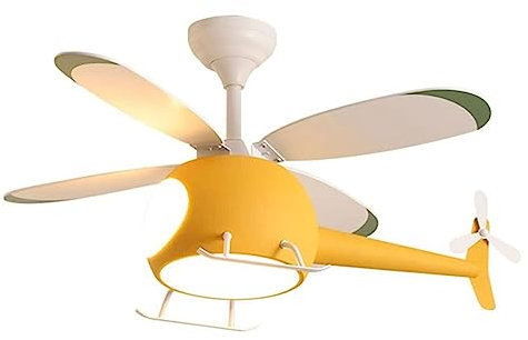 Leise Ventilator lampe Helikopter Deckenventilator mit Licht Cartoons Flugzeug Dimmbare 6-stufige Deckenventilatoren Lampe W/Fernbedienung for Kinderschlafzimmer Wohnzimmer Restaurant Büro ( Color : Y