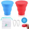 ZOCONE 2 Piezas Vaso Plegable Silicona con Tapa Reutilizable Taza Plegable Copa Silicona con Mosquetón y Bolsa Extensible Vaso de Viaje 200ml para Viaje Camping