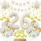 26. Geburtstag Deko für Frauen und Männer - Beige Gold Ballon Set - Luftballon Geburtstagsdeko für 26 Jahre
