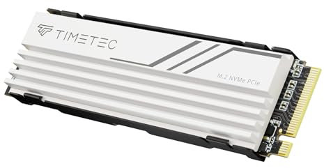 Timetec PCIe 4.0 Gaming DRAM Cache SSD NVMe PCIe Gen4x4 M.2 2280 3D NAND TLC 1000TBW Read/Write Speed Up to 7,100/5,500 MB/s Internal Solid State Drive for PS5, PC (White Heatsink 1TB)