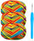 Häkelgarn Baumwolle Häkelwolle Chenille Wolle zum Häkeln 3 x 50g Häkelwolle mit Häkelnadel 4mm,Dickes Baumwoll-Nylon-Mischgarn Regenbogen