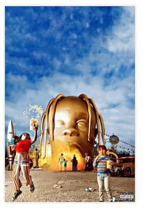 Travis ASTROWORLD Album Cover Scott Musik Poster Leinwand Poster Schlafzimmer Dekor Sport Landschaft Büro Zimmer Dekor Geschenk ungerahmt 30 x 45 cm