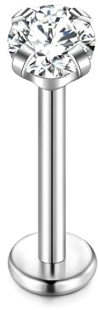 Cizme 925 Silber Lippe Perforiert 16g 12mm Labor Lip Bar Knorpel Earlobe Schraube Nasenband CZ Ohrringe Körperschmuck