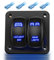 Gebildet Panel de Interruptor Basculante 2vías (BARRA DE LUZ LED + LUCES TRASERAS) 12V 24VDC Interruptores azules Panel Aluminio 5 pines ON Off Panel Interruptor de Palanca Precableado a prueba agua