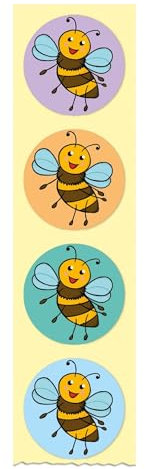 TimeTEX - Belobigungs-Aufkleber Biene | Lehrersticker für motivierendes Feedback | 500 Sticker in praktischer Spender-Box | 1 Motiv | 19 mm ø