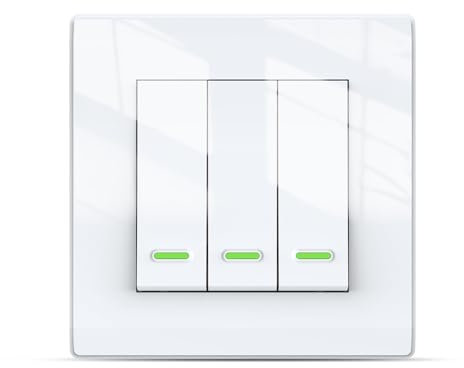 Interruttore Touch WiFi, Interruttore a Parete Intelligente Collegato WiFi, Compatibile con Google Home e Alexa, Interruttore con Touch Screen, Timer,【Linea Neutra Richiesta】 (bianco, 3 GANG 1 VIA)