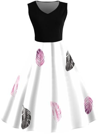 Gilet pour femme avec imprimé plumes, sans manches, jupe avec fermeture éclair latérale, robe de loisirs, robe de plage courte, Rose, XXL