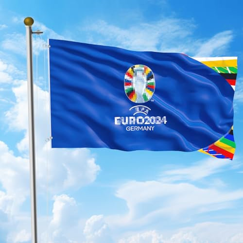 dellyy Bandera De La Copa Europea 90 * 150cm,Adecuado para decoración de jardín, fiesta, fiesta de fútbol. (A)