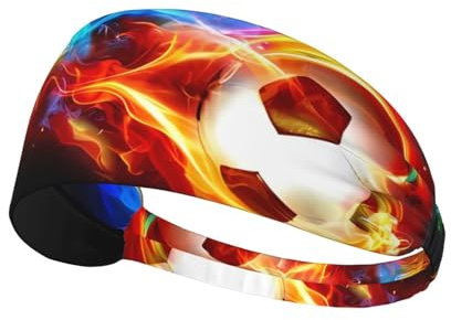 Fire Dragon Roll Soccer Unisex elastisches Haarband für Outdoor-Sport, Yoga, Laufen, Fitness