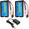 AMZZN 2PCS 7.4V 3000mah 15C 2S SM-2P prise lithium-ion avec chargeur 2-en-1 pour H105 H103 H101 RC navire, MN D99 D99s D90 D91 RC voiture, camion télécommande navire batterie de secours