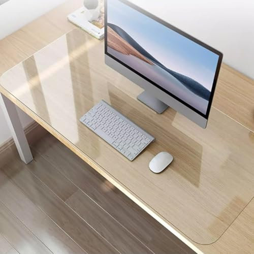 Schreibtischunterlage Transparent, 100 x 40cm PVC Schreibtischunterlage Durchsichtig, Rutschfeste Wasserdichte Runde Kanten desk mat, Schreibtisch Unterlage Geeignet für Büro, Zuhause und Schule