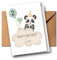 Personalisierte Kinder Glückwunschkarte mit Panda zum 1. 2. 3. 4. 5. 6. 7. usw. Grußkarte Geburtstagskarte Kind Faltkarte Kindergeburtstag mit Pandabär Safari Tier Boho (Panda)