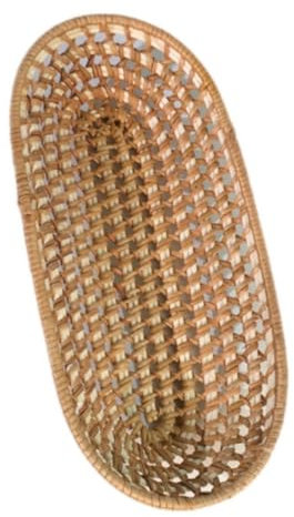 GREENADSCAPE 1Stk Besteck Aufbewahrungskorb Korbaufbewahrung Aufbewahrungskörbe aus Seegras Früchtekorb storage boxes aufbwahrungs-box Aufbewahrungsbehälter für Geschirr Brotkorb hölzern Yellow