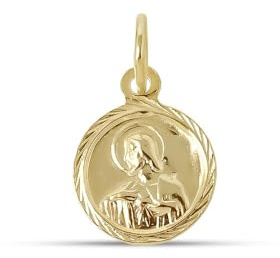 Inmaculada Romero IR Jungfrau von Carmen, Herz-Jesu-Skapulier-Medaille, Sterlingsilber, 925 m, vergoldet, 12 mm. Lünette