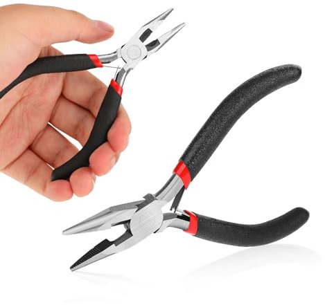 ZEYIYER Pinze a becco lungo, multifunzione Pliers strumento Pinze piatte per gioielli, pinze a becco e pinze per gioielli tagliafili per spogliare cavi di crimpatura mini pinze a becco