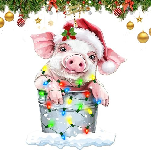 Weihnachtsschmuck 2024, Schwein-Weihnachtsdekoration, Schweine-Weihnachtsdekoration, Schweine-Ornamente für Weihnachtsbaum, Schweine-Geschenke für Schweineliebhaber (süßes Schwein)