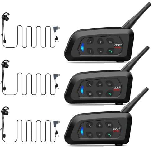 vFound V4C Plus Schiedsrichter Headset, Typ C, bis zu 4 Schiedsrichter Kommunikationssystem mit Headset Kopfhörer für Volleyball Offizielle Fußball Fußball und Handball (Links) (3 Stück)